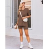 image:imageEkouaer Women Maternity Sets 2 Piece Outfits Summer T Shirts and Biker Shorts Set Pregnancy LoungewearBrown