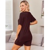 image:imageEkouaer Women Maternity Sets 2 Piece Outfits Summer T Shirts and Biker Shorts Set Pregnancy LoungewearBurgundy Red