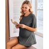 image:imageEkouaer Women Maternity Sets 2 Piece Outfits Summer T Shirts and Biker Shorts Set Pregnancy LoungewearDark Grey