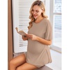 image:imageEkouaer Women Maternity Sets 2 Piece Outfits Summer T Shirts and Biker Shorts Set Pregnancy LoungewearKhaki