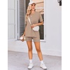 image:imageEkouaer Women Maternity Sets 2 Piece Outfits Summer T Shirts and Biker Shorts Set Pregnancy LoungewearKhaki