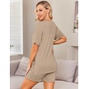 image:imageEkouaer Women Maternity Sets 2 Piece Outfits Summer T Shirts and Biker Shorts Set Pregnancy LoungewearKhaki