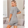 image:imageEkouaer Women Maternity Sets 2 Piece Outfits Summer T Shirts and Biker Shorts Set Pregnancy LoungewearLight Grey