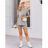 image:imageEkouaer Women Maternity Sets 2 Piece Outfits Summer T Shirts and Biker Shorts Set Pregnancy LoungewearLight Grey