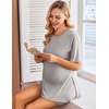 image:imageEkouaer Women Maternity Sets 2 Piece Outfits Summer T Shirts and Biker Shorts Set Pregnancy LoungewearLight Grey