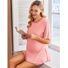 image:imageEkouaer Women Maternity Sets 2 Piece Outfits Summer T Shirts and Biker Shorts Set Pregnancy LoungewearOrange Pink