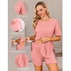 image:imageEkouaer Women Maternity Sets 2 Piece Outfits Summer T Shirts and Biker Shorts Set Pregnancy LoungewearOrange Pink