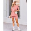 image:imageEkouaer Women Maternity Sets 2 Piece Outfits Summer T Shirts and Biker Shorts Set Pregnancy LoungewearOrange Pink