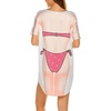 image:imageEkouaer Womens Bikini Shirt Cover Up Short Sleeve Cute Bikini Print CoverUp Baggy T Shirt Dress Fun WearAhot Pink