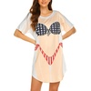 image:imageEkouaer Womens Bikini Shirt Cover Up Short Sleeve Cute Bikini Print CoverUp Baggy T Shirt Dress Fun WearAmerican Flagb
