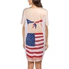 image:imageEkouaer Womens Bikini Shirt Cover Up Short Sleeve Cute Bikini Print CoverUp Baggy T Shirt Dress Fun WearAmerican Flagc