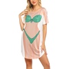 image:imageEkouaer Womens Bikini Shirt Cover Up Short Sleeve Cute Bikini Print CoverUp Baggy T Shirt Dress Fun WearAmermaid