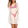 image:imageEkouaer Womens Bikini Shirt Cover Up Short Sleeve Cute Bikini Print CoverUp Baggy T Shirt Dress Fun WearApink Bikini