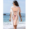 image:imageEkouaer Womens Bikini Shirt Cover Up Short Sleeve Cute Bikini Print CoverUp Baggy T Shirt Dress Fun WearAred