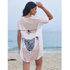 image:imageEkouaer Womens Bikini Shirt Cover Up Short Sleeve Cute Bikini Print CoverUp Baggy T Shirt Dress Fun WearB Zebra Pattern