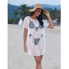 image:imageEkouaer Womens Bikini Shirt Cover Up Short Sleeve Cute Bikini Print CoverUp Baggy T Shirt Dress Fun WearB Zebra Pattern