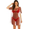 image:imageEkouaer Womens Bikini Shirt Cover Up Short Sleeve Cute Bikini Print CoverUp Baggy T Shirt Dress Fun WearBikini Red