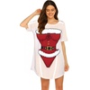 image:imageEkouaer Womens Bikini Shirt Cover Up Short Sleeve Cute Bikini Print CoverUp Baggy T Shirt Dress Fun WearChristmas 2