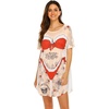 image:imageEkouaer Womens Bikini Shirt Cover Up Short Sleeve Cute Bikini Print CoverUp Baggy T Shirt Dress Fun WearChristmas
