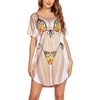 image:imageEkouaer Womens Bikini Shirt Cover Up Short Sleeve Cute Bikini Print CoverUp Baggy T Shirt Dress Fun WearFlame Print