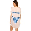 image:imageEkouaer Womens Bikini Shirt Cover Up Short Sleeve Cute Bikini Print CoverUp Baggy T Shirt Dress Fun WearFloral Tropical Blue