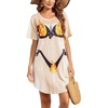 image:imageEkouaer Womens Bikini Shirt Cover Up Short Sleeve Cute Bikini Print CoverUp Baggy T Shirt Dress Fun WearFun Fire Print