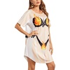 image:imageEkouaer Womens Bikini Shirt Cover Up Short Sleeve Cute Bikini Print CoverUp Baggy T Shirt Dress Fun WearFun Fire Print