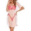 image:imageEkouaer Womens Bikini Shirt Cover Up Short Sleeve Cute Bikini Print CoverUp Baggy T Shirt Dress Fun WearLove Print