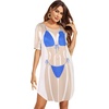 image:imageEkouaer Womens Bikini Shirt Cover Up Short Sleeve Cute Bikini Print CoverUp Baggy T Shirt Dress Fun WearOcean Macrame