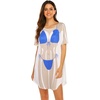 image:imageEkouaer Womens Bikini Shirt Cover Up Short Sleeve Cute Bikini Print CoverUp Baggy T Shirt Dress Fun WearOcean Macrame