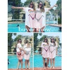 image:imageEkouaer Womens Bikini Shirt Cover Up Short Sleeve Cute Bikini Print CoverUp Baggy T Shirt Dress Fun WearTie Dye