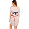 image:imageEkouaer Womens Bikini Shirt Cover Up Short Sleeve Cute Bikini Print CoverUp Baggy T Shirt Dress Fun WearUsa Flag 3