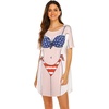 image:imageEkouaer Womens Bikini Shirt Cover Up Short Sleeve Cute Bikini Print CoverUp Baggy T Shirt Dress Fun WearUsa Flag 3