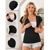 image:imageEkouaer Womens Maternity Shirts 3 Packs Nursing Tops Flying Short Sleeve Breastfeeding Tees Side Ruched Pregnancy ClothesArmy Green  Grey  Black3pcs