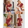 image:imageEkouaer Womens Maternity Shirts 3 Packs Nursing Tops Flying Short Sleeve Breastfeeding Tees Side Ruched Pregnancy ClothesWine Red  Army Green  Black3pcs