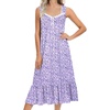 image:imageEkouaer Nightgowns for Women Long Sleeveless Night Gown Victorian Nightdress Button Sleepshirt Soft Sleepwear SXXXLPurple Dots