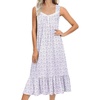 image:imageEkouaer Nightgowns for Women Long Sleeveless Night Gown Victorian Nightdress Button Sleepshirt Soft Sleepwear SXXXLPurple Floral