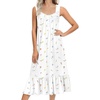 image:imageEkouaer Nightgowns for Women Long Sleeveless Night Gown Victorian Nightdress Button Sleepshirt Soft Sleepwear SXXXLWhite Floral