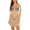 image:imageEkouaer Womens Bikini Shirt Cover Up Short Sleeve Cute Bikini Print CoverUp Baggy T Shirt Dress Fun WearPolka Dot Yellow