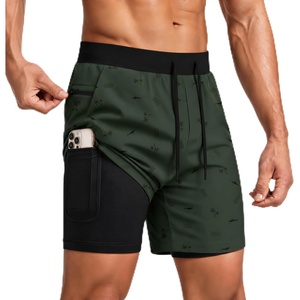 image:imageEkouaer Mens 7 Swim Trunks Swimwear Zip Pockets Beach Board Shorts Bathing Suits with Mesh LiningZ Dark Green Print