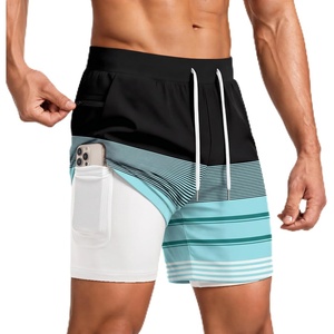 image:imageEkouaer Mens 7 Swim Trunks Swimwear Zip Pockets Beach Board Shorts Bathing Suits with Mesh LiningZ Stripes Black Green