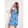 image:imageEkouaer 2 Pack House Dresses for Women with Pockets Short Sleeve Moo Moos Floral Print Mumu DressesBlue Floral Floral Green