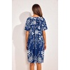 image:imageEkouaer 2 Pack House Dresses for Women with Pockets Short Sleeve Moo Moos Floral Print Mumu DressesBlue FloralEvening Blue Vines