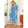 image:imageEkouaer 2 Pack House Dresses for Women with Pockets Short Sleeve Moo Moos Floral Print Mumu DressesBlue FloralEvening Blue Vines