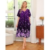 image:imageEkouaer 2 Pack House Dresses for Women with Pockets Short Sleeve Moo Moos Floral Print Mumu DressesBlue FloralPurple Black Floral