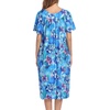 image:imageEkouaer 2 Pack House Dresses for Women with Pockets Short Sleeve Moo Moos Floral Print Mumu DressesBlue FloralPurple Black Floral
