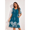 image:imageEkouaer 2 Pack House Dresses for Women with Pockets Short Sleeve Moo Moos Floral Print Mumu DressesBlue FlowerPurple Floral