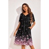 image:imageEkouaer 2 Pack House Dresses for Women with Pockets Short Sleeve Moo Moos Floral Print Mumu DressesFloral GreenCherry Blossomsl