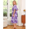 image:imageEkouaer 2 Pack House Dresses for Women with Pockets Short Sleeve Moo Moos Floral Print Mumu DressesPurple FloralEvening Blue Vines