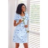 image:imageEkouaer 3 Pack Nightgowns for Women Short Sleeve Sleepshirt Button Down Nightshirt Soft Pajamas Dress Casual SleepwearBlackGreyBlue Stars